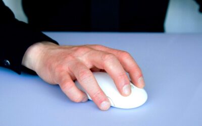 Man controlling computer mouse